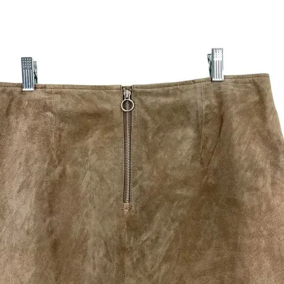 Blank NYC‎ 100% genuine suede leather mini skirt Size 31 brown - Picture 3 of 9